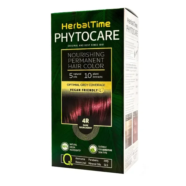 Herbal Time Phytocare farba do włosów 4R Dark Cherry 130 ml - Herbal Time