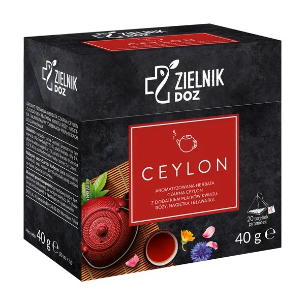 Herbata Ceylon aromatyzowana czarna 20 torebek [ZIELNIK DOZ] - ZIELNIK DOZ