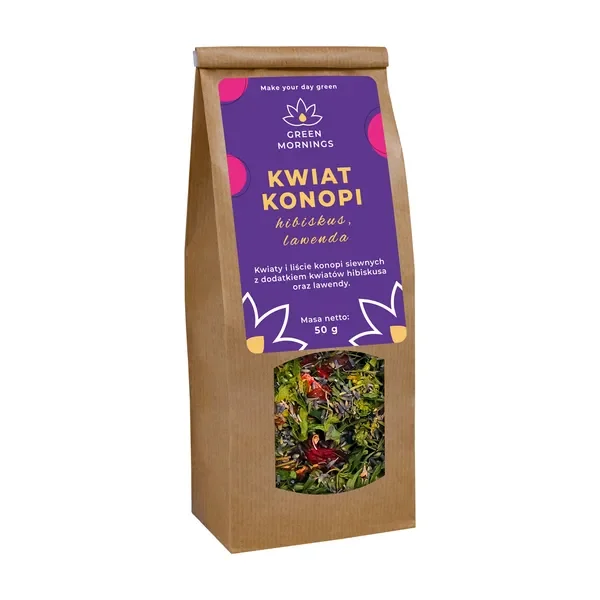 Herbata konopna z hibiskusem i lawendą 50g [Green Mornings] - Green Mornings