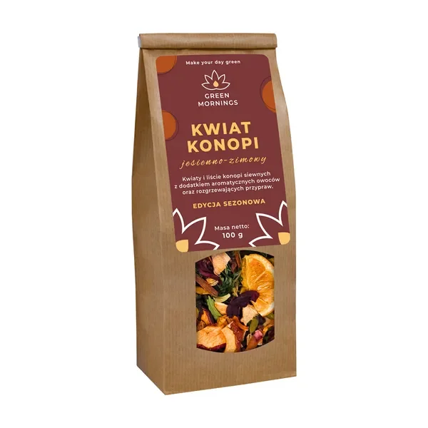 Herbata z konopi siewnych z przyprawami jesienno-zimowa 100g [Green Mornings] - Green Mornings