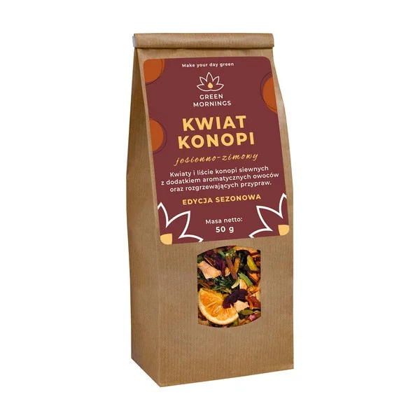 Herbata z konopi siewnych z przyprawami jesienno-zimowa 50g [Green Mornings] - Green Mornings