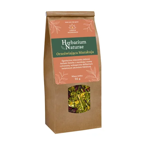 Herbata zielona Orzeźwiająca Marakuja 50g [Green Mornings] - Green Mornings