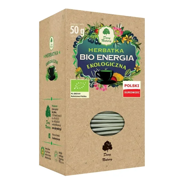 Herbatka ekologiczna bio energia 25 saszetek [Dary Natury] - Dary Natury
