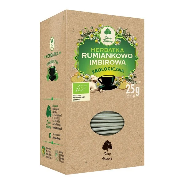 Herbatka ekologiczna rumiankowo-imbirowa 25x1g [Dary Natury] - Dary Natury