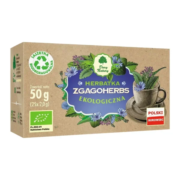 Herbatka ekologiczna zgagoherbs 25x2g [Dary Natury] - Dary Natury