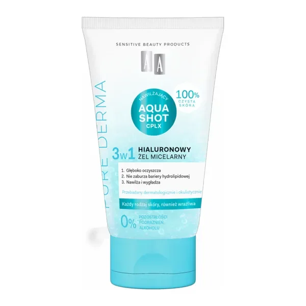Hialuronowy żel micelarny 3w1 150ml [AA Pure Derma] - AA