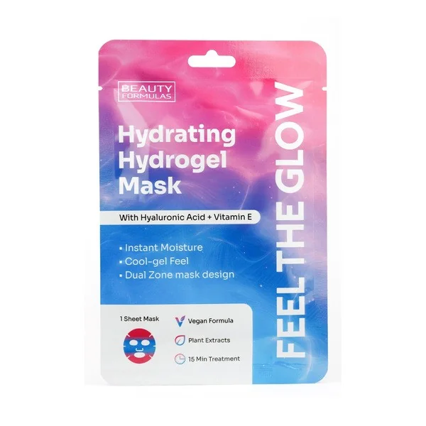 Hydrożelowa maska nawilżająca z kwasem hialuronowym i witaminą E 1szt [Beauty Formulas] - Beauty Formulas