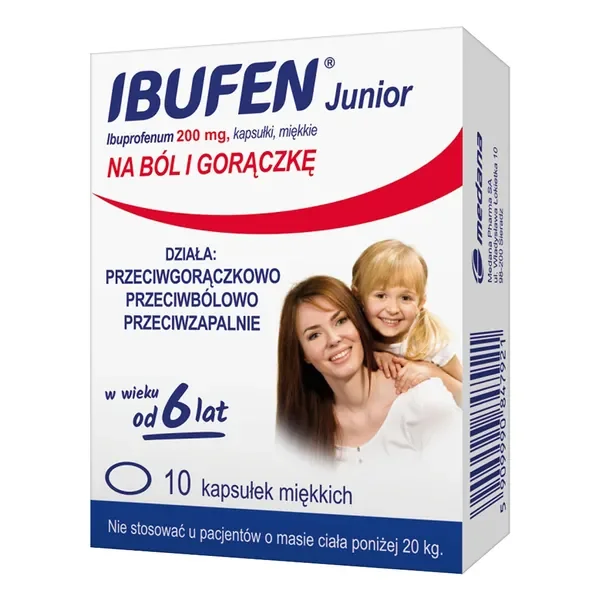 Ibuprofen 200 mg 10 kapsułek [Ibufen Junior] - Ibufen