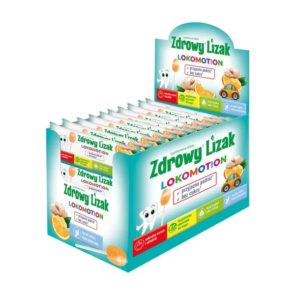 Imbir + Mięta Pieprzowa Lizaki Pomarańczowe 40 szt [Zdrowy Lizak] - Zdrowy Lizak