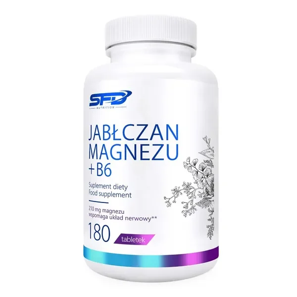 Jabłczan Magnezu + B6 210mg/10mg 180 tabletek [SFD] - SFD nutrition