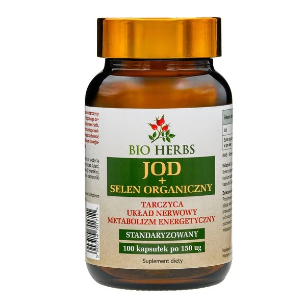 Jod + Selen Organiczny 150 µg + 20 µg 100 kapsułek [My Herbs] - My Herbs