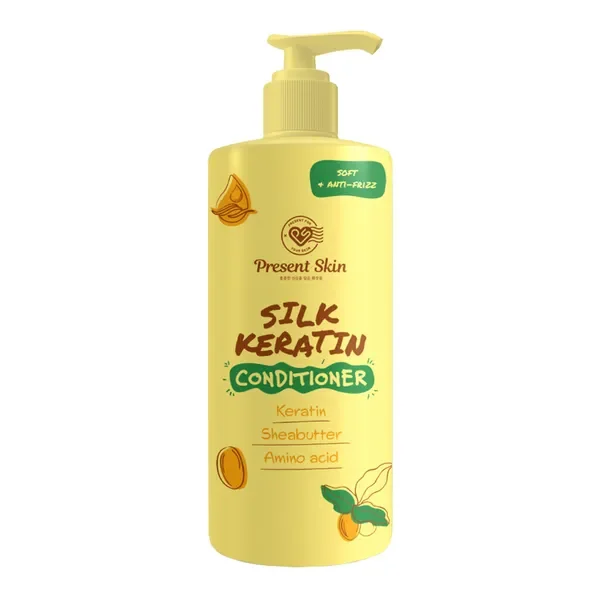Keratynowa odżywka wygładzająca do włosów z jedwabiem 500ml [Present Skin] - Present Skin