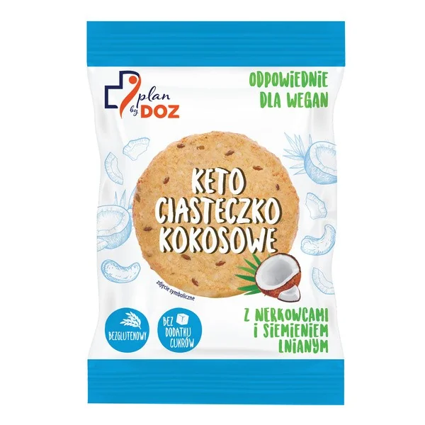 Keto ciasteczko kokosowe z nerkowcami i siemieniem lnianym 50g [Plan By DOZ] - Plan By DOZ