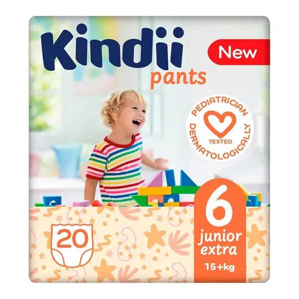 Kindii Pants pieluchomajtki 6 (15+ kg) junior extra 20 szt. - Kindii