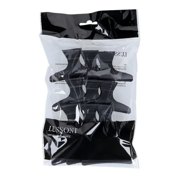 Klipsy fryzjerskie klamrowe 12 szt. [Lussoni] - Lussoni