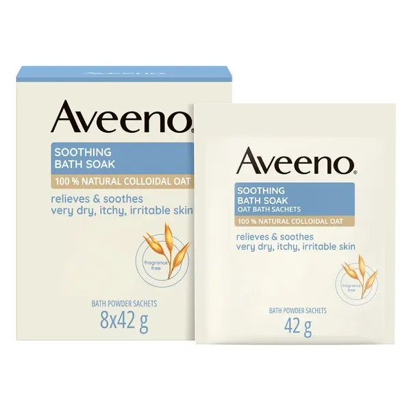 Kojący puder do kąpieli z owsem koloidalnym 8x42g [Aveeno] - Aveeno