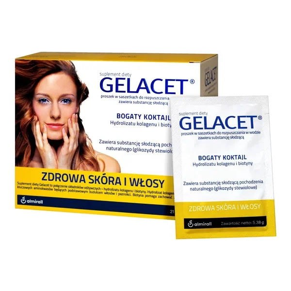 Kolagen hydrolizat 4,98g + Biotyna 138µg 21 saszetek [Gelacet] - Gelacet