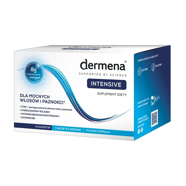 Kolagen hydrolizowany 8g + Witamina B5 + B6 + Cynk 15 saszetek [Dermena] - Dermena