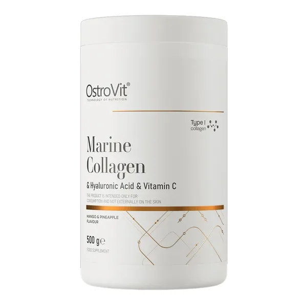 Kolagen Morski + Kwas Hialuronowy + Witamina C 4600mg/40mg/80mg 500g [OstroVit] - OstroVit