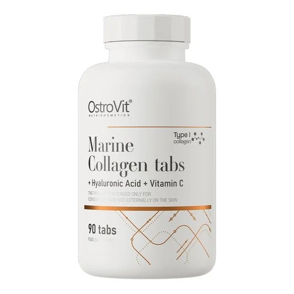 Kolagen Morski + Kwas Hialuronowy + Witamina C 90 tabletek [OstroVit] - OstroVit