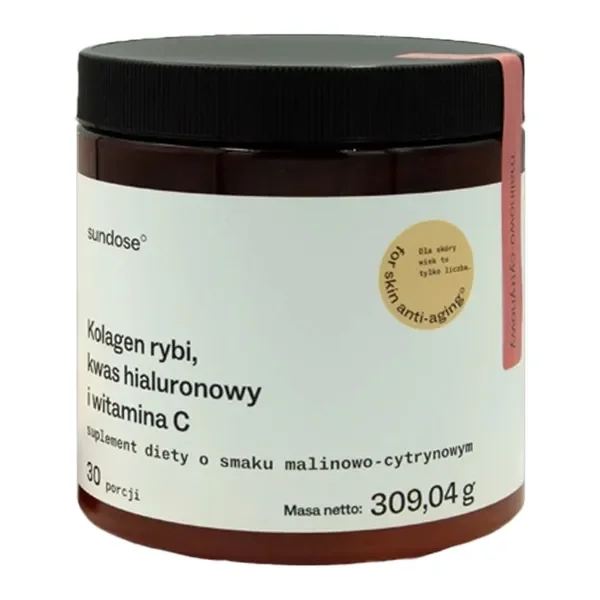 Kolagen rybi 5000 mg + Kwas hialuronowy 100 mg + Witamina C 200 mg 30 porcji [Sundose] - Sundose