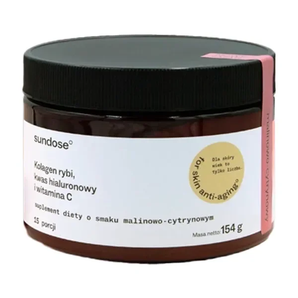 Kolagen rybi 5000mg + Kwas hialuronowy 100mg + Witamina C 200mg proszek 154g [Sundose] - Sundose