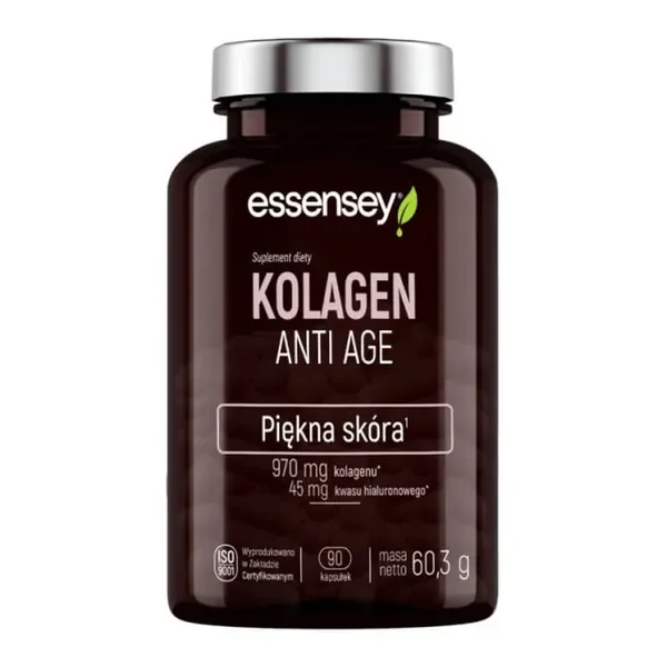Kolagen typu I 970mg + Witamina C + Kwas hialuronowy 90 kapsułek [Essensey] - Essensey