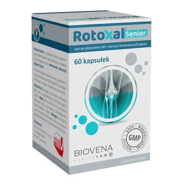 Kompleks na stawy z wapniem, glukozaminą i chondroityną 60 kapsułek [Rotoxal Senior] - Rotoxal