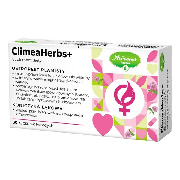 Koniczyna czerwona + Ostropest 125mg + 88mg 30 kapsułek [Herbs+] - Herbs+