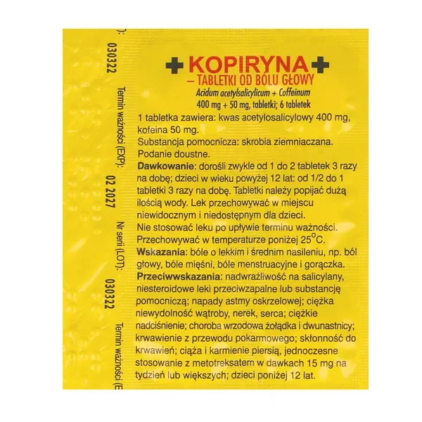 Kopiryna 400 mg + 50 mg 6 tabletek [Kopiryna] - Kopiryna