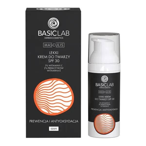 Krem do twarzy SPF 30 Prewencja i Antyoksydacja 50ml [BasicLab Masculis] - BasicLab