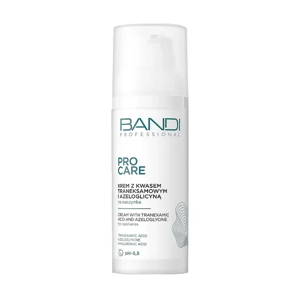 Krem na naczynka z kwasem traneksamowym i azeloglicyną 50ml [Bandi Pro Care] - Bandi Professional