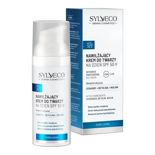 Krem nawilżający do twarzy na dzień SPF 50 50ml [Sylveco Dermo] - Sylveco Dermo