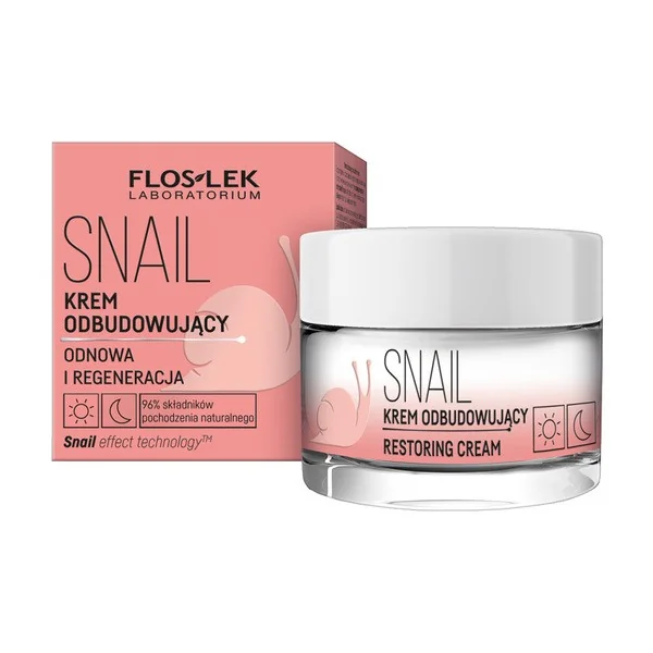Krem odbudowujący na dzień/noc z filtratem śluzu ślimaka 50ml [FlosLek] - FlosLek Laboratorium