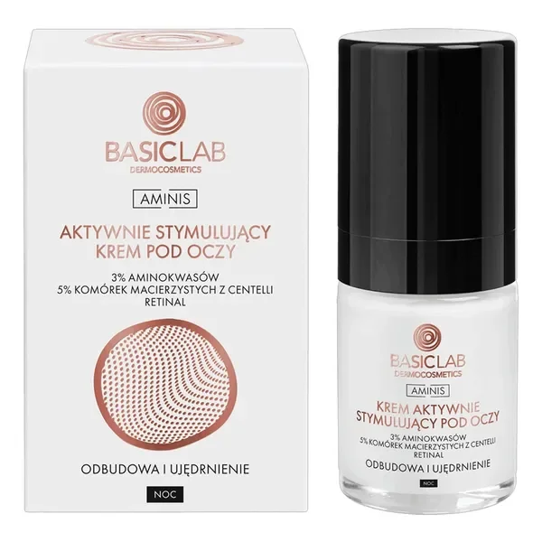 Krem stymulujący pod oczy z 3% aminokwasów i 5% komórek macierzystych 18ml [BasicLab] - BasicLab