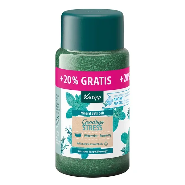Kryształki do kąpieli z soli Goodbye Stress rozmaryn i mięta 600g [Kneipp] - Kneipp