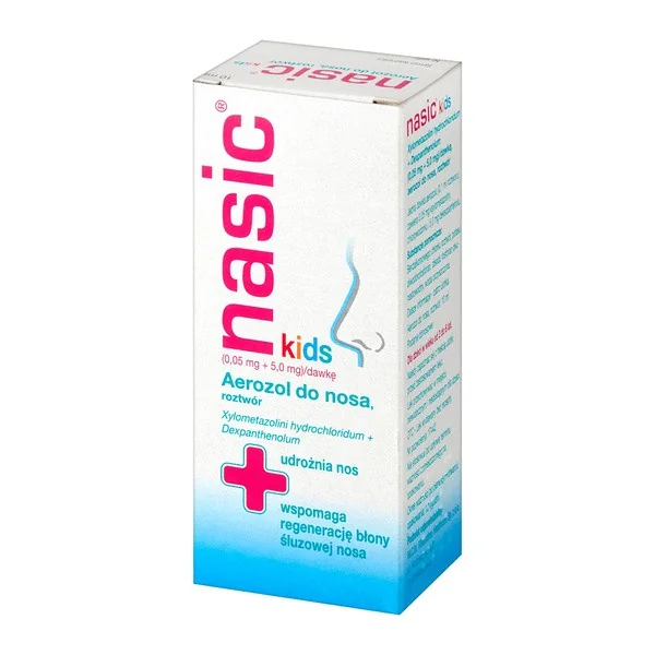 Ksylometazolina 0,05mg + Deksopantenol 5mg aerozol do nosa 10ml [Nasic Kids] - Nasic
