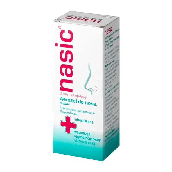 Ksylometazolina 0,1mg + Deksopantenol 5mg aerozol do nosa 10ml [Nasic] - Nasic