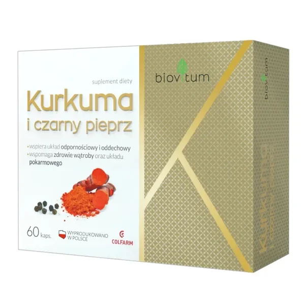 Kurkuma i czarny pieprz 250mg 60 kapsułek [Biovitum] - Biovitum