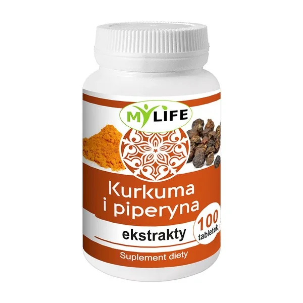 Kurkuma i piperyna ekstrakty 100 tabletek [MyLife] - MyLife
