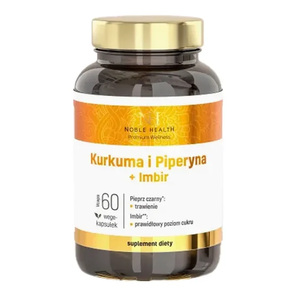 Kurkuma i Piperyna + Imbir 60 kapsułek [Noble Health] - Noble Health