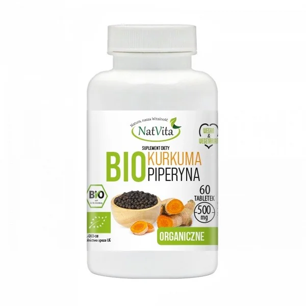 Kurkuma + Piperyna BIO 60 tabletek [NatVita] - NatVita