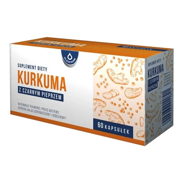 Kurkuma z czarnym pieprzem 250mg 60 kapsułek [Oleofarm] - Oleofarm