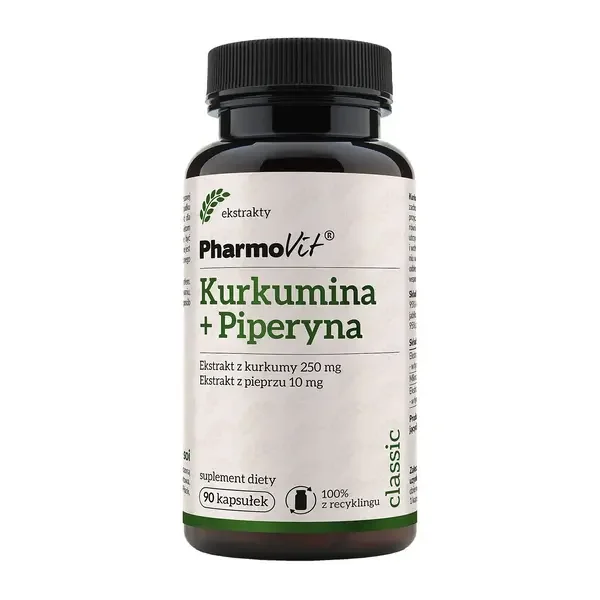 Kurkumina + Piperyna 250mg 90 kapsułek [Pharmovit] - Pharmovit