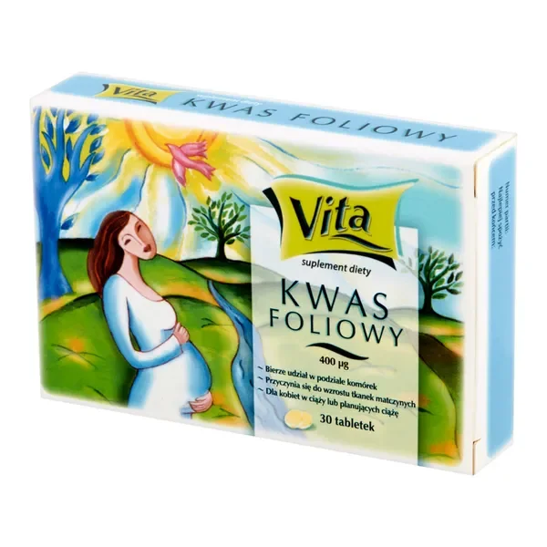 Kwas foliowy 0,4 mg 30 tabletek [Vita] - Vita