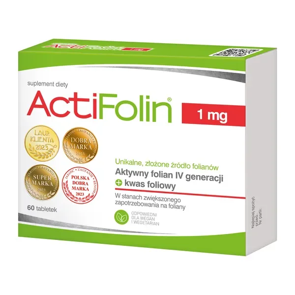 Kwas foliowy 1000 µg 60 tabletek [ActiFolin] - ActiFolin