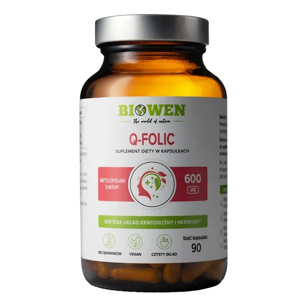 Kwas foliowy 600 µg 90 kapsułek [Biowen] - Biowen