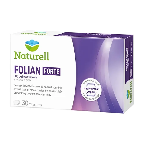 Kwas foliowy 800 µg 30 tabletek [Naturell] - Naturell