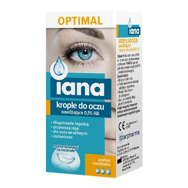 Kwas hialuronowy 0,1% krople do oczu 10 ml [Iana] - Iana