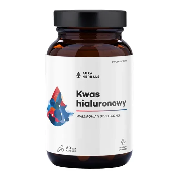 Kwas hialuronowy 200 mg 60 kapsułek [Aura Herbals] - Aura Herbals